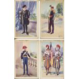 FOUR VINTAGE ITALIAN POSTCARDS OF CORPI ARMATI PONTIFICI - PONTIFICAL GENDARMERIE, PAPAL CARABINIERI