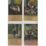 FOUR VINTAGE POSTCARDS THE VOLUNTEER ORGANIST