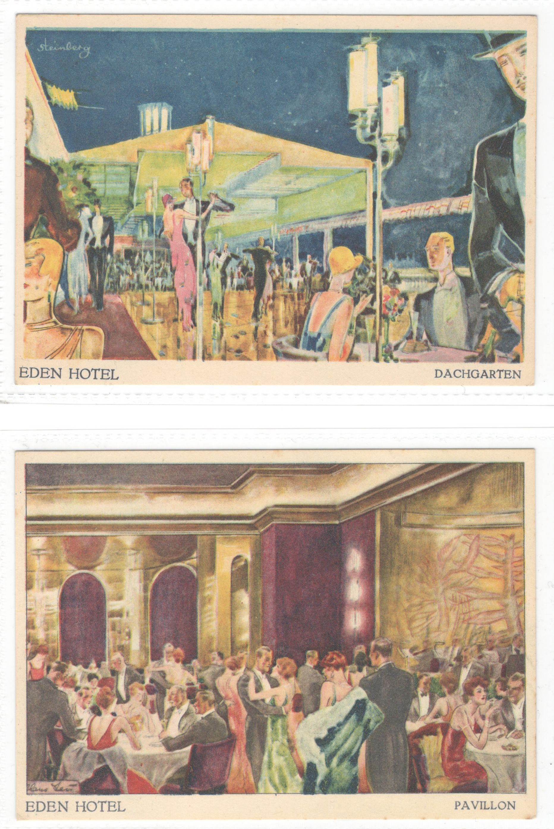 FIVE VINTAGE EDEN HOTEL WEST BERLIN POSTCARDS - Image 3 of 6