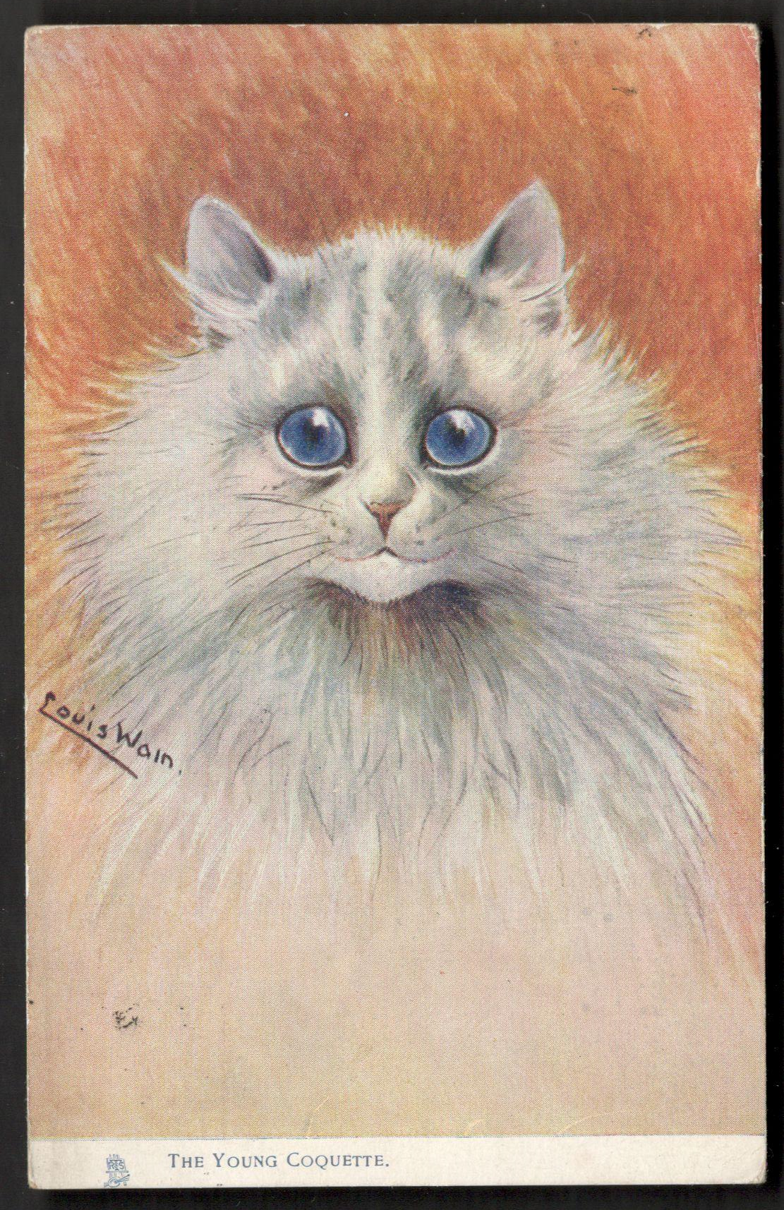 THE YOUNG COQUETTE BY LOUIS WAIN EARLY POSTCARD