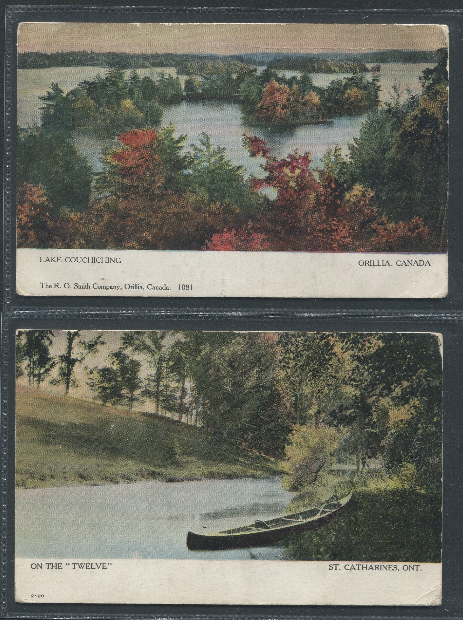 TWO CANADIAN POSTED SOUVENIR POSTCARDS