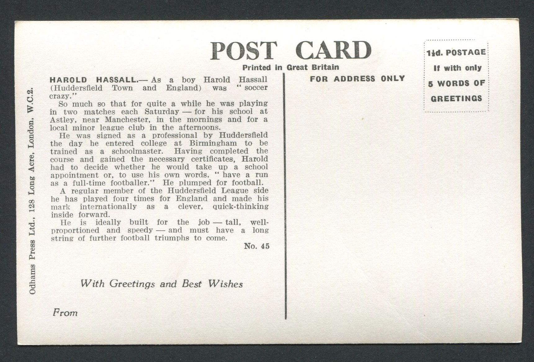 TWO VINTAGE SPORT CHARACTERS POSTCARDS ARTHUR WILLIS & HAROLD HASSALL - Image 4 of 4