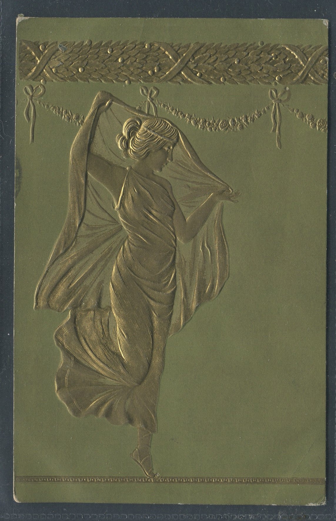 ART NOUVEAU STYLE EMBOSSED POSTCARD