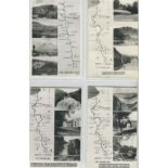 FOUR VINTAGE MAP POSTCARDS OF THE PENNINE WAY