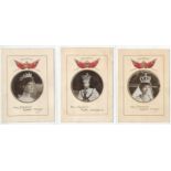 THREE SOUVENIR SMALL SIZE POSTCARDS HIS MAJESTY KING GEORGE V & QUEEN MARY