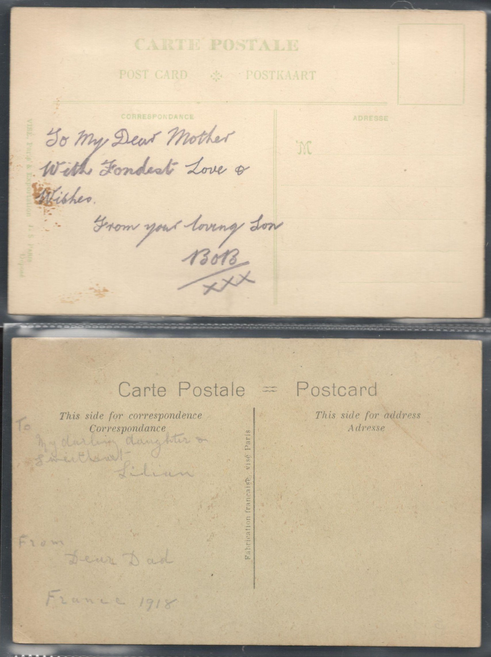 FIVE EARLY EMBROIDERED SILK POSTCARDS IN VARIOUS CONDITION - Image 4 of 4