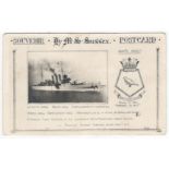 SOUVENIR POSTCARD FOR H.M.S. SUSSEX