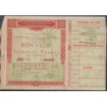 1931 EXPOSITION COLONIALE INTERNATIONALE NON A LOT SOIXANTE FRANCS