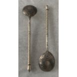 TWO HALLMARKED RUSSIAN SILVER SPOONS