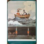 VINTAGE POSTER ONE OF MARGATES NEW ANTI-MAL-DE-MER BOATS BY WILLIAM HEATH ROBINSON