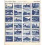 COMPLETE SOUVENIR SHEET OF 24 POSTER STAMPS OUR BEAUTIFUL EMPIRE - GREAT BRITAIN