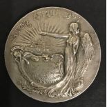 COMMEMORATIVE SILVER MEDAL JOSEPH CHAMBERLAIN VISIT TO SOUTH AFRICA 1903 BY J FRAY