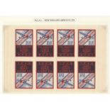 NEW ENGLAND AIRWAYS LTD - NEAL COMPLETE SHEET OF EIGHT POSTER STAMPS