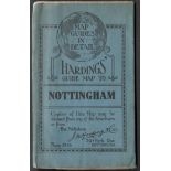 ANTIQUE GENERAL GUIDE MAP TO NOTTINGHAM BY J W HARDING WITH LOCAL ADVERTISING