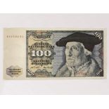 LARGE VINTAGE GERMAN ADVERTISING BANKNOTE OF 100 DEUTSCHE MARK. HAVE BEEN FOLDED