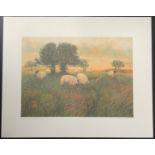 KENNETH LEECH SIGNED LIMITED EDITION PRINT - EVENING PASTURE