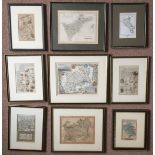 GROUP OF NINE SMALLER ANTIQUE AND LATER MAPS