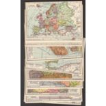 COMPLETE ANTIQUE SET OF TWENTY POCKET MAP CARDS ATLAS DE POCHE