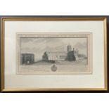 FRAMED ETCHING OF THE SOUTH-WEST VIEW OF ST. ALBANS-ABBY IN THE COUNTY OF HARTFORD