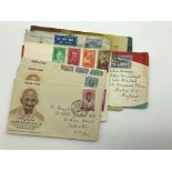 SMALL GROUP OF INDIAN STAMPS ON ENVELOPES