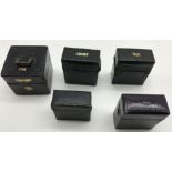 VINTAGE TRAVEL INKWELL SET BRASS LEATHER