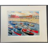 BRIAN LEWIS LIMITED EDITION SIGNED PRINT - FISHING BOATS WELLS