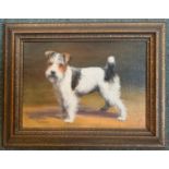 Early 20th Century English School. Oil on board. ‘Portrait of Punch a Terrier”.
