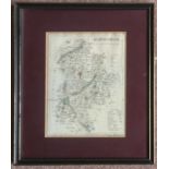 TWO MAROON MOUNTED MAPS