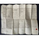 1734 ANTIQUE MANUSCRIPT DOCUMENT CUMBRIA