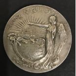 COMMEMORATIVE SILVER MEDAL JOSEPH CHAMBERLAIN VISIT TO SOUTH AFRICA 1903 BY J FRAY - MAPPIN & WEBB