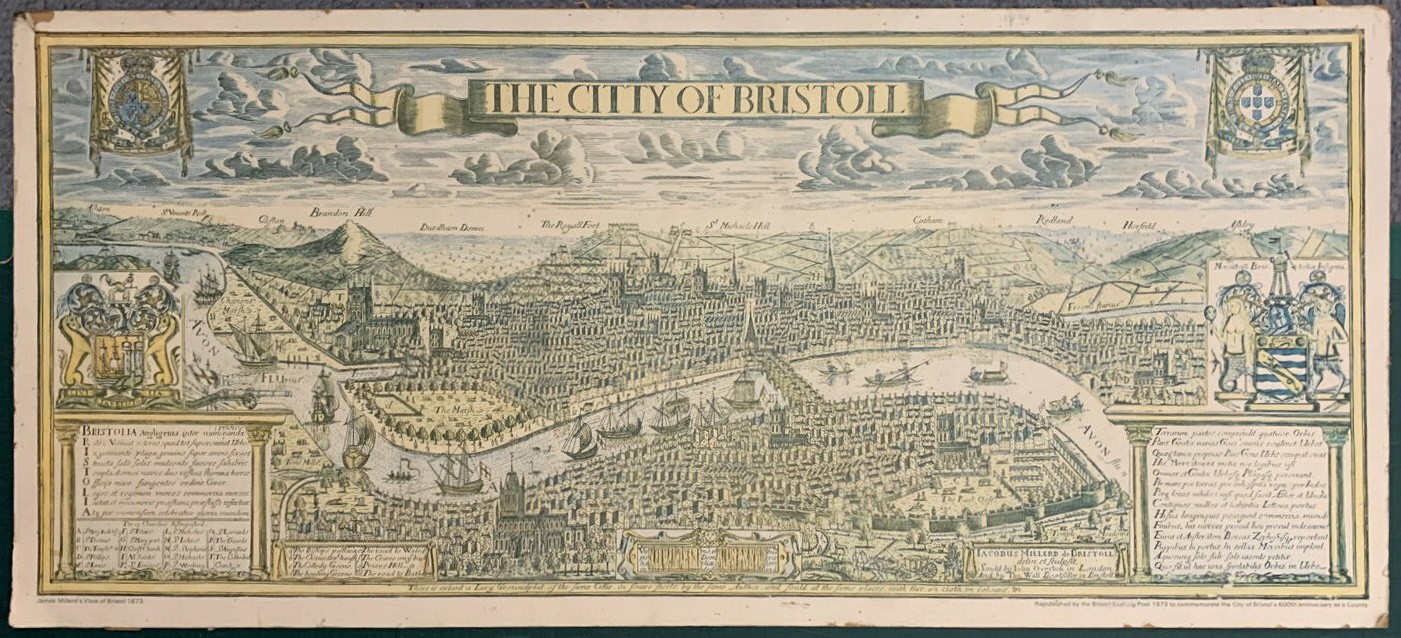 JAMES MILLERD’S VIEW OF BRISTOL 1673 REPUBLISHED BY THE BRISTOL EVENING POST 1973