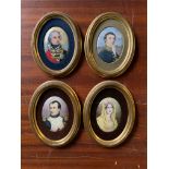 FOUR SIGNED LUCIEN EMILLE BOULLEMIER OVAL PORTRAITS ON CERAMIC PLATES DEPICTING NAPOLEON, JOSEPHINE,