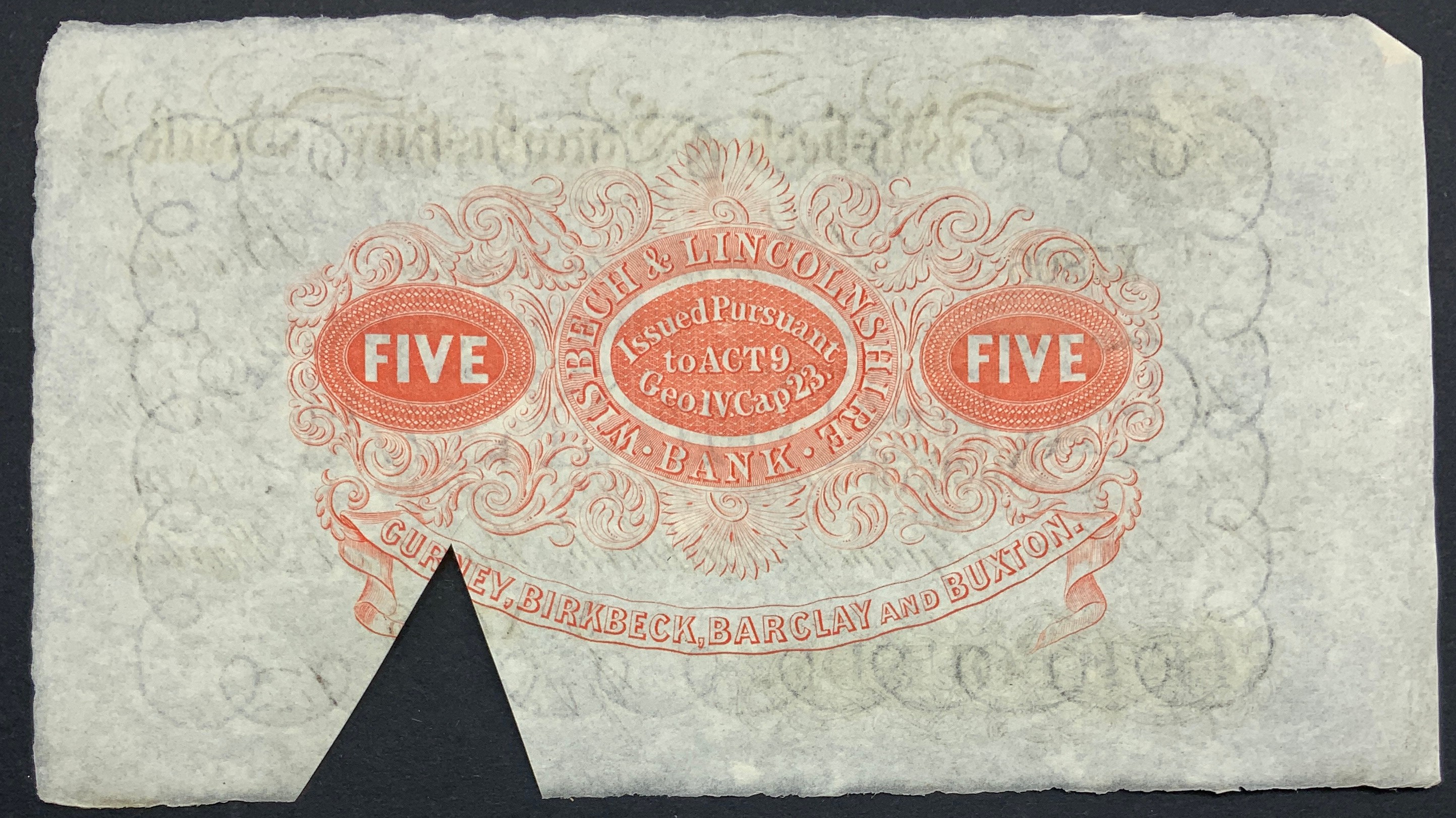 £5 1952 BANK NOTE & £5 FOR WISBECH & LINCOLNSHIRE 1894 - Image 3 of 3