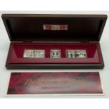 BOXED SET OF 1977 ROYAL STANDARDS SILVER INGOT MEDALLIONS FOR THE QUEEN'S SILVER JUBILEE