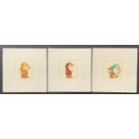 THREE SOWA & REISER ETCHINGS WITH THREE OF SEVEN DWARFS FROM DISNEY SNOW WHITE LIMITED EDITIONS 60/5