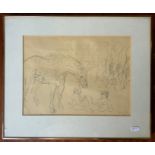 MARCEL VERTES SIGNED PENCIL DRAWING