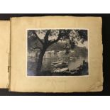 LARGE LEATHER BOUND ALBUM OF EARLY PHOTOGRAPHS OF ITALY LOOSE COVERS