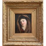 Guerrino Guardabassi 1841-1893. Italian. Oil on panel. “A Portrait of an Italian Girl”.