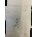 SELECTION OF ANIMATION DRAWINGS / SKETCHES FOR SCOOBY DOO & OTHERS BY CARTOON NETWORK