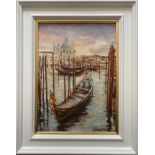 Venetian School. Oil on board. “St Mark’s”. Signed James Ernest