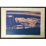 SYLVIA MOLLOY SIGNED LIMITED EDITION OF SCREENPRINT ARCTIC LANDSCAPE