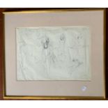 MARCEL VERTES SIGNED PENCIL DRAWING