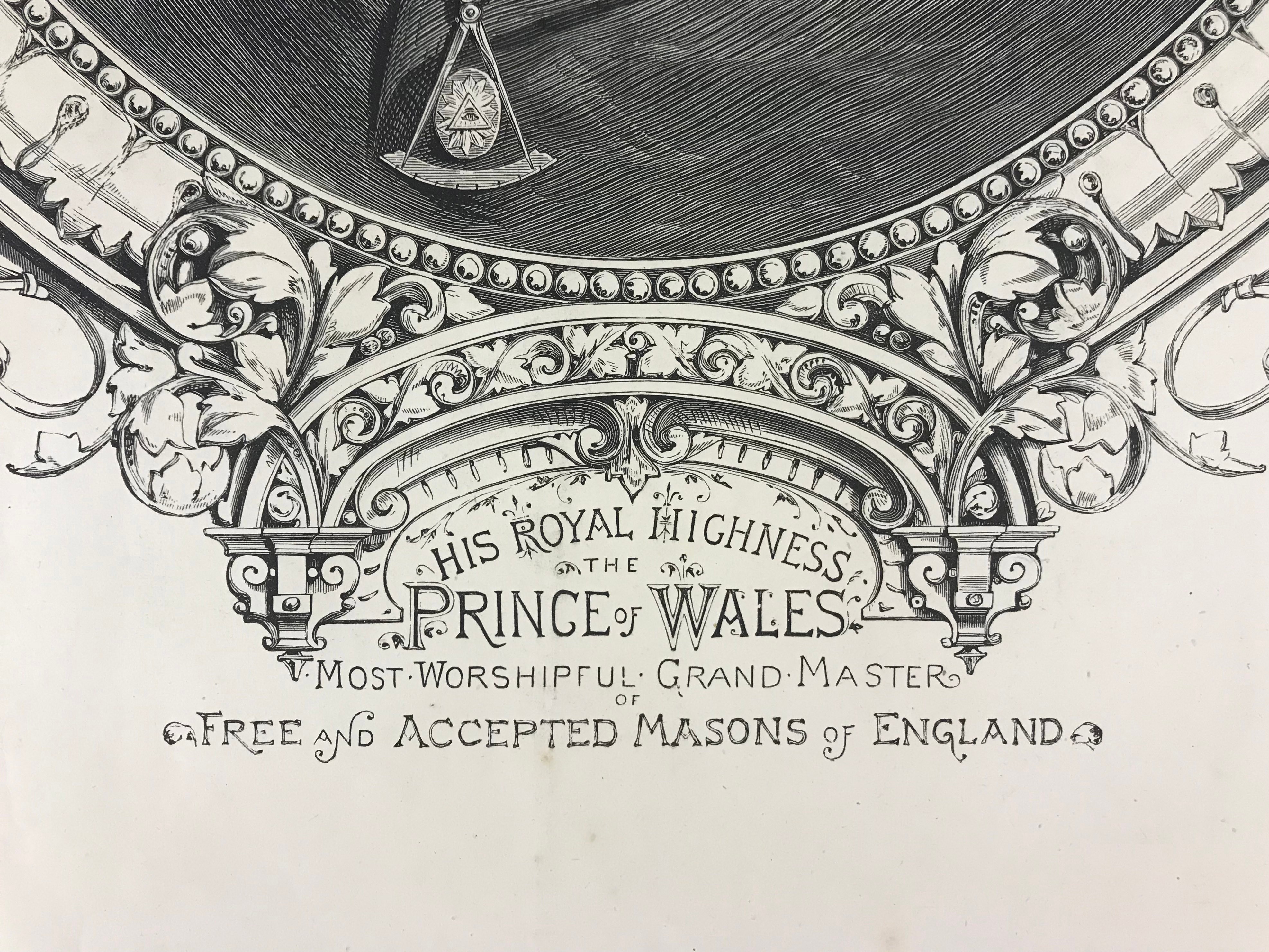 PRINT OF THE HRH PRINCE OF WALES MOST WORSHIPFUL GRAND MASTER OF FREE AND ACCEPTED MASONS OF ENGLAND - Image 5 of 5