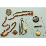 INTERESTING ITEMS LOT GOLD LOCKET