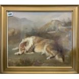 WALTER HUNT (1861 -1941) OIL PAINTING OF A DOG