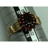9CT GOLD RING WITH RUBY (SIZE R)