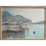 ASTON GREATHEAD SIGNED OIL ON BOARD LYTTLETON HARBOUR