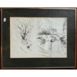 MARCEL VERTES SIGNED CHARCOAL DRAWING