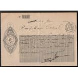 BANQUE CHARPENTIER & Cie COGNAC CHEQUE - USED 1922