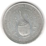 ADVERTISING ALUMINIUM TOKEN FOR MOLINARI & BAGLIONI'S RESTAURANT D'ITALIE 26 COMPTON STREET